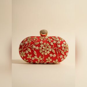 The Red Golden Blossom Clutch