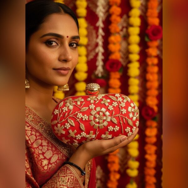 The Red Golden Blossom Clutch - Image 3
